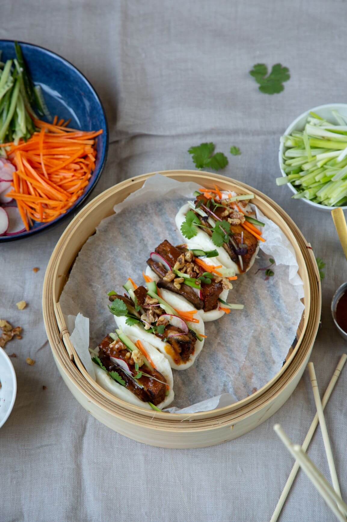 Hoisin Tofu And Portobello Mushroom Bao Buns Superb Herb