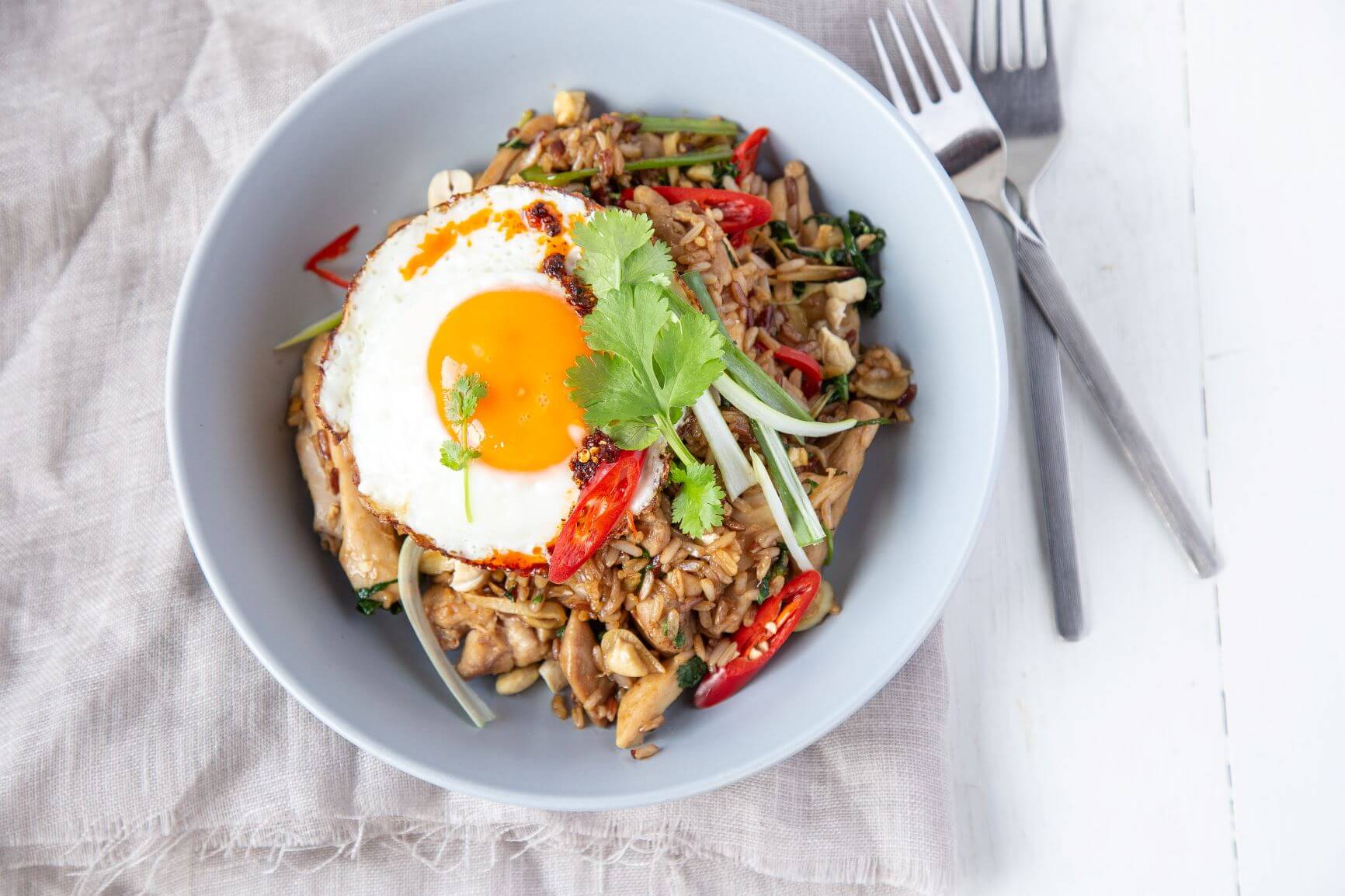 Brown Rice Chicken Nasi Goreng - Superb Herb