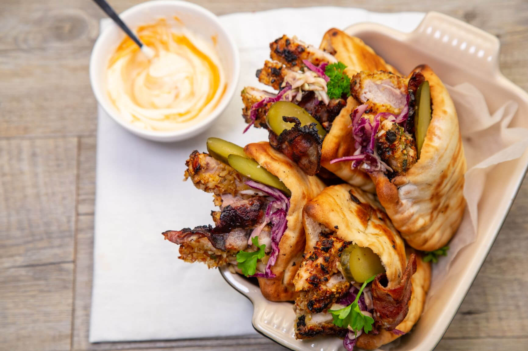 BBQ Nut Crusted Chicken pitas (1)lr