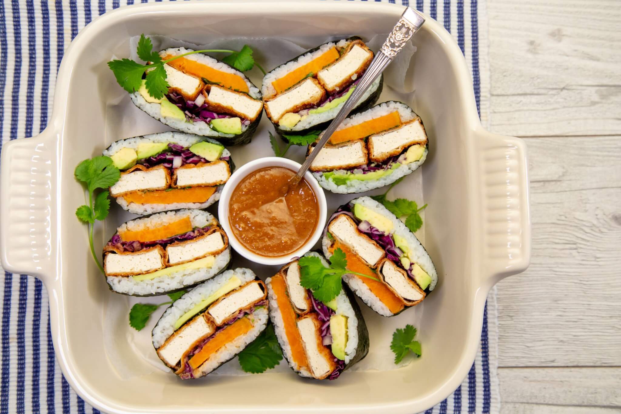 Tofu Sushi Sandwich with tahini sauceLP