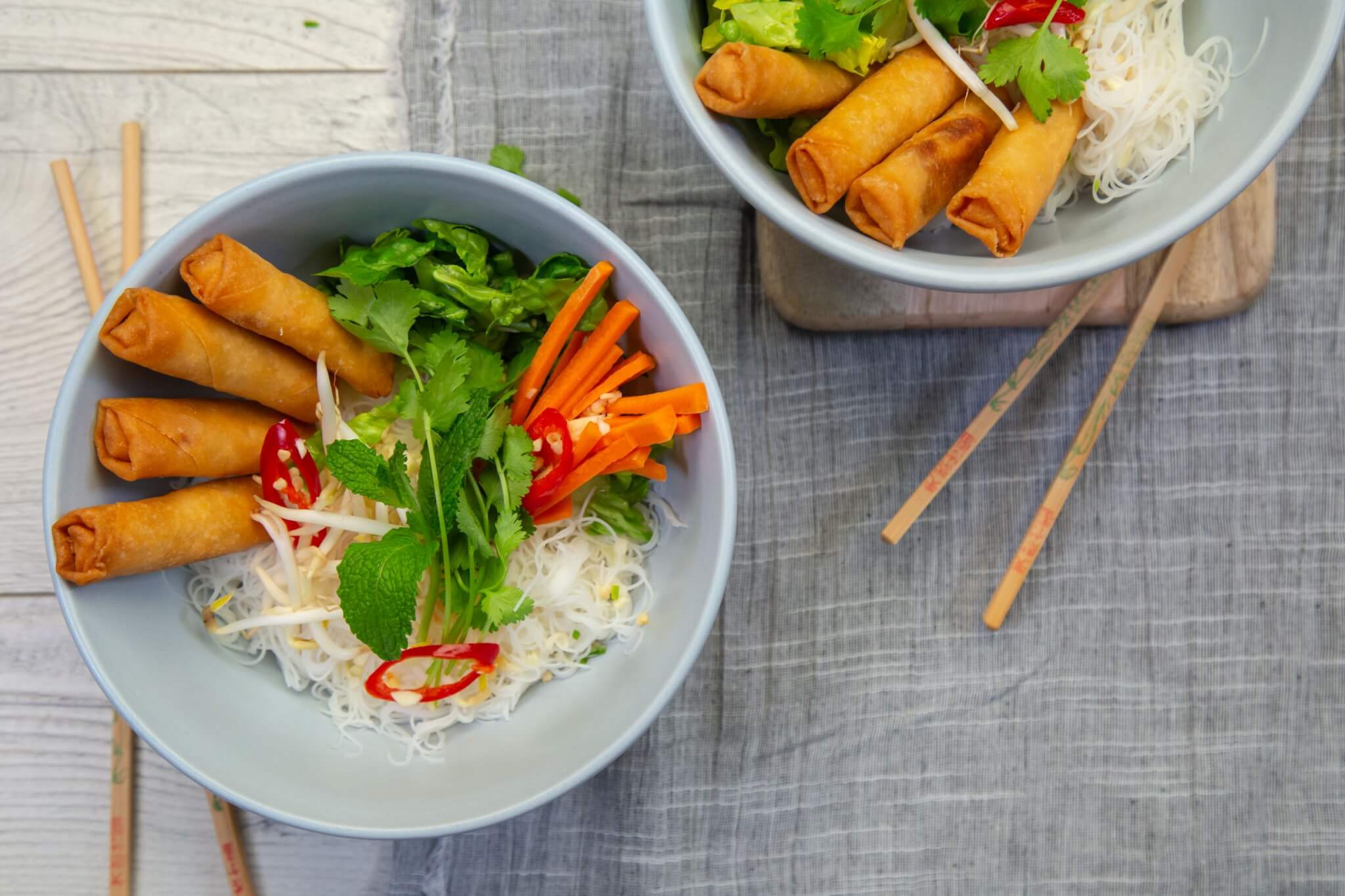 Vietnamese spring roll vermicelli saladLR