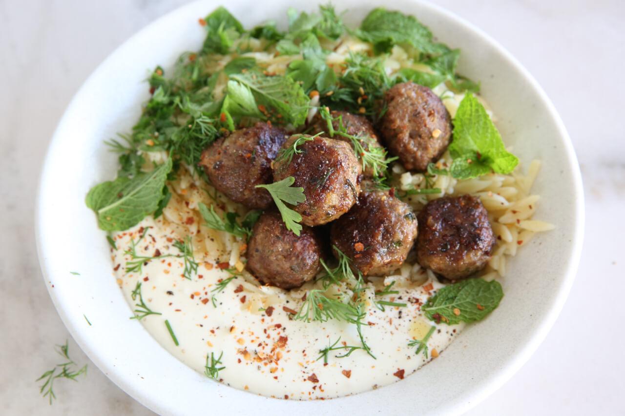 Creamy Whipped Feta with Herby Orzo