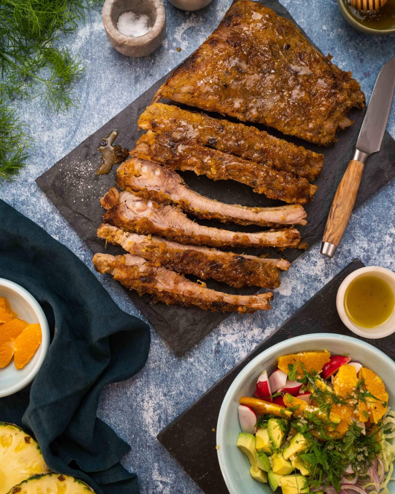_Sticky Pineapple Pork Ribs With Summer Salad_Hero3_LR
