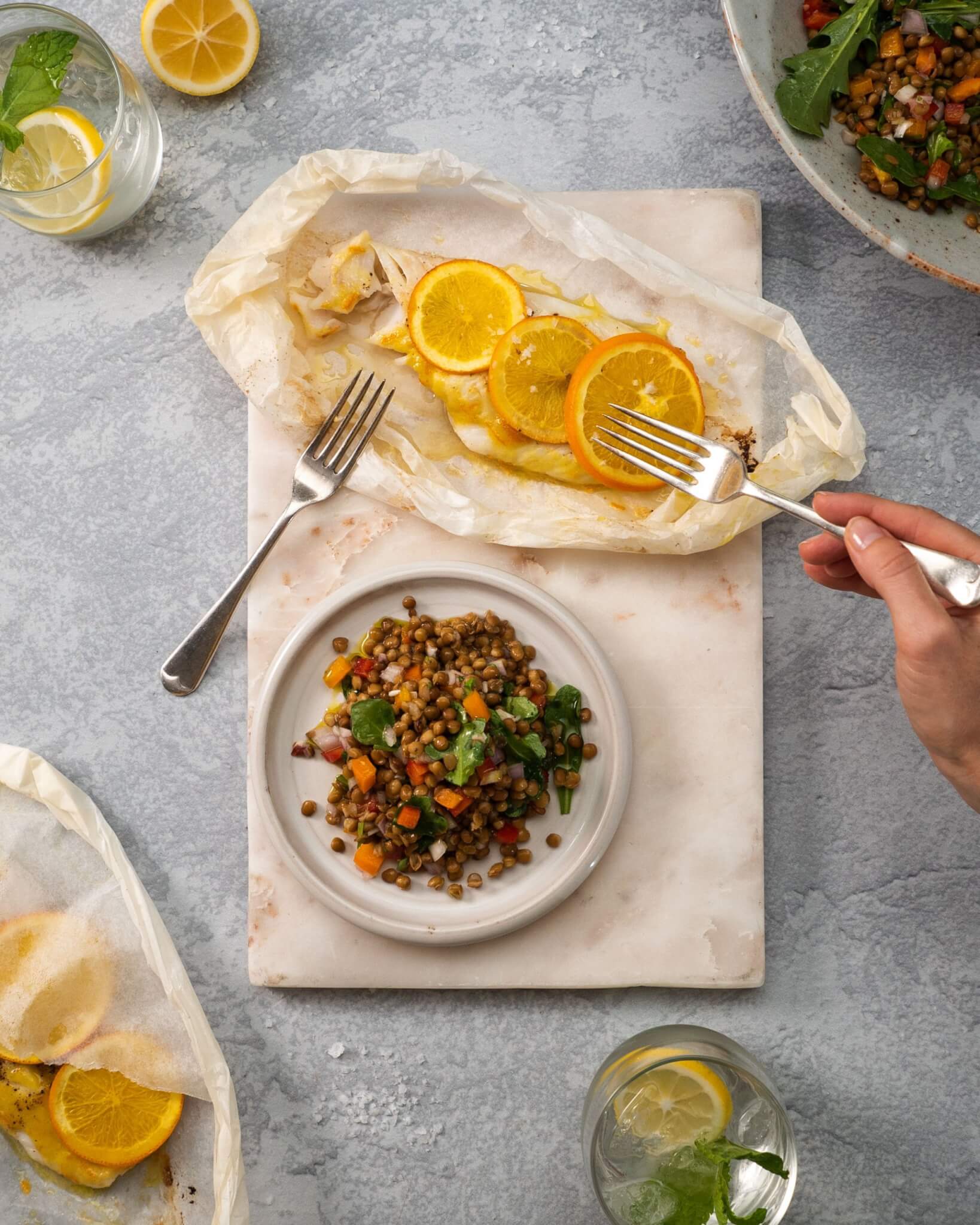 Honey & Orange Baked Fish with Lentil Salad_Hero4_LR